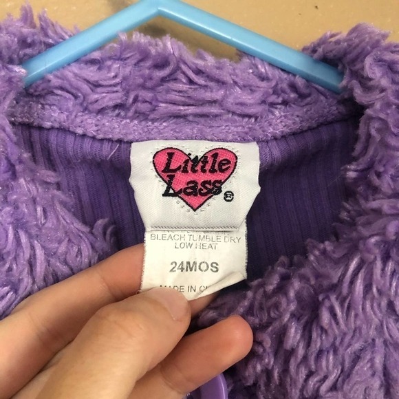 Little Lass Purple Cardigan Size 24M - Picture 2 of 3